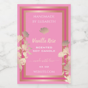 Etiquetas de embalagem de produtos de cor rosa Van