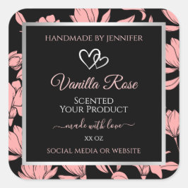 Etiquetas de embalagem de produtos planos preto e