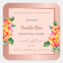 Etiquetas de embalagem de produtos Rosas e cor-de-