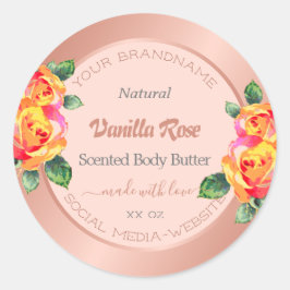 Etiquetas de embalagem de produtos Rosas e cor-de-