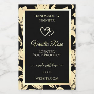 Etiquetas de embalagem do produto Floral preto e a