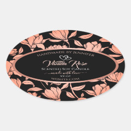 Etiquetas de embalagem do produto Floral preto Ros