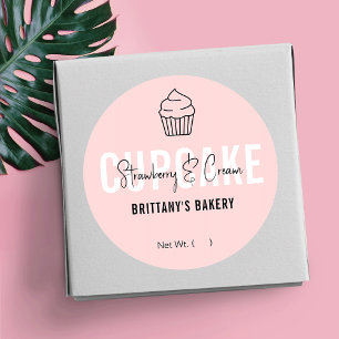 Etiquetas de empacotamento de Cupcakes rosa e bran