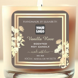 Etiquetas de encapsulamento de produto marrom Quad