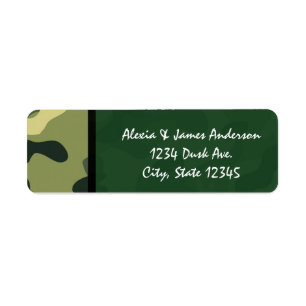 Etiquetas de Endereço Camuflagem Exército Verde