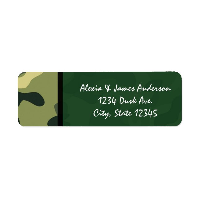 Etiquetas de Endereço Camuflagem Exército Verde (Frente)