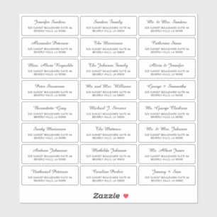 Etiquetas de endereço clássico de convidado de cas