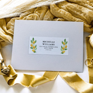 Etiquetas de Endereço Convidado da Lemon Watercolo