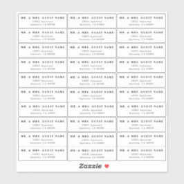 Etiquetas de Endereço Convidado de Casamento