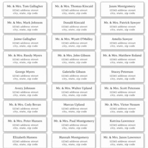 Etiquetas de Endereço Convidado de Série Simples