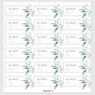 Etiquetas de Endereço Convidado do Eucalyptus Azu