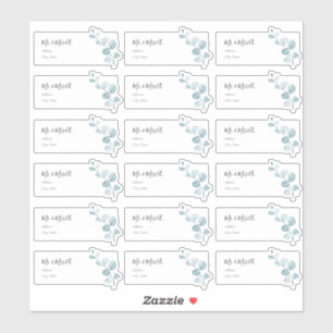 Etiquetas de Endereço Convidado do Eucalyptus Azul