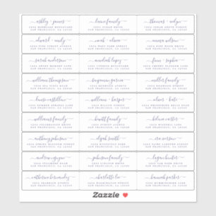 Etiquetas de Endereço Convidado do Script Azul de 