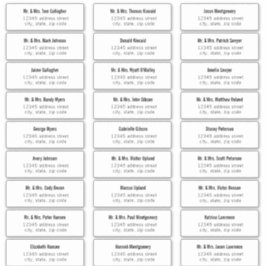 Etiquetas de Endereço Convidado do Tipo Negrito