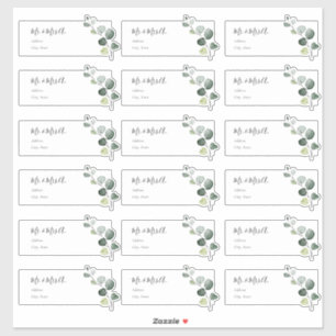 Etiquetas de Endereço Convidado Eucalyptus Sprig
