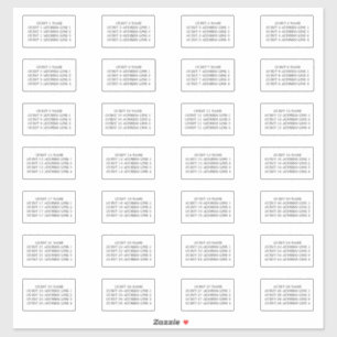 Etiquetas de Endereço Convidado para 28 Envelopes 