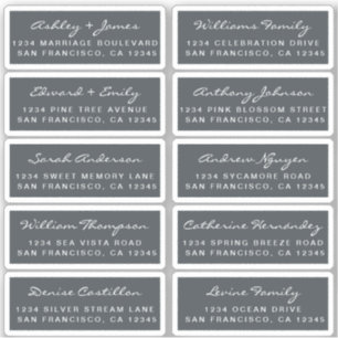 Etiquetas de Endereço Convidado para Caligrafia P