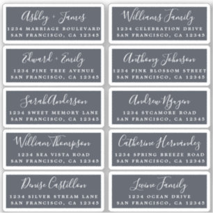 Etiquetas de Endereço Convidado para Caligrafia P