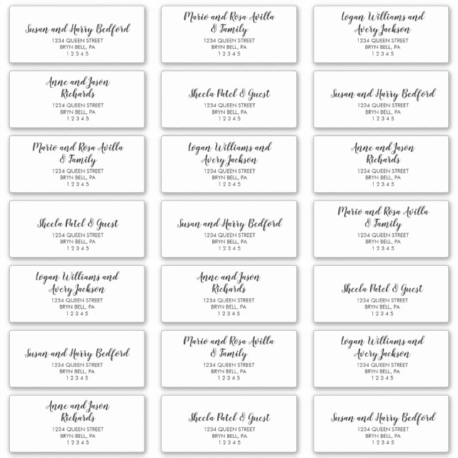 Etiquetas de Endereço Convidado para Casamento de  (Frente)