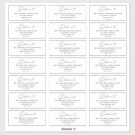 Etiquetas de Endereço Convidado Simples de Casamen