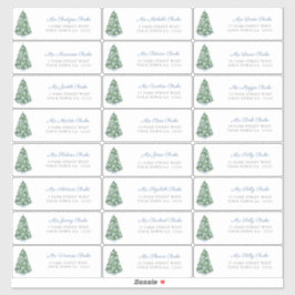 Etiquetas de endereço da árvore de Natal Elegante 