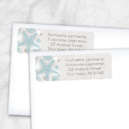 Etiquetas de Endereço da Seashell Whitewash Wood B