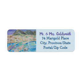 Etiquetas de Endereço de Aquarela na Itália