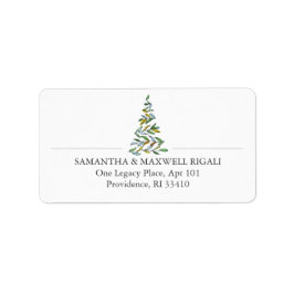 Etiquetas de Endereço de Árvore de Férias Modernas