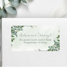 Etiquetas de Endereço de Casamento com Folhagem de