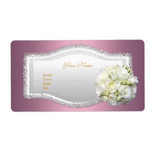 Etiquetas de Endereço de Casamento Cor-de-Rosa Bra