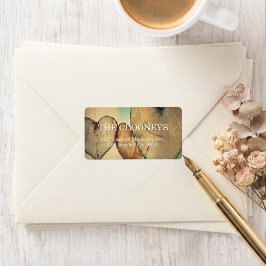 Etiquetas de Endereço de Casamento Corações Bokeh