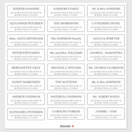 Etiquetas de endereço de casamento de convidados i