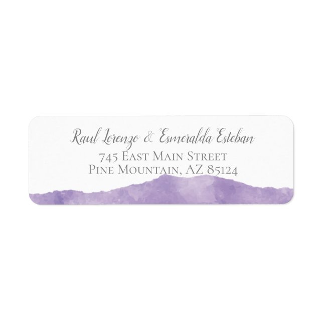 Etiquetas de Endereço de Casamento de lavanda Wate (Frente)