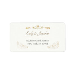 Etiquetas de Endereço de Casamento Elegantes