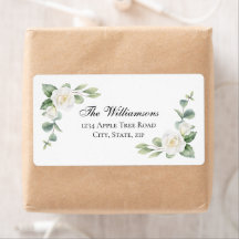 Etiquetas de Endereço de Casamento Elegantes Flora