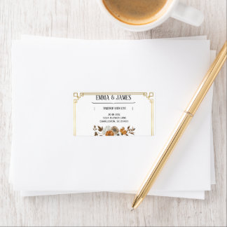Etiquetas de Endereço de Casamento Florais Vintage