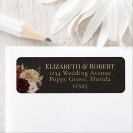 Etiquetas de Endereço de Casamento Floral Vintage