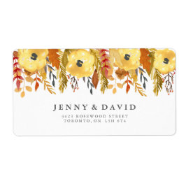 Etiquetas de Endereço de Casamento outono de Aquar