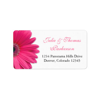 Etiquetas de Endereço de Casamento | Rosa Gerbera