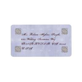 Etiquetas de endereço de Casamento vintage azul-cl