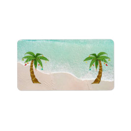 Etiquetas de Endereço de Cena de Praia de Natal