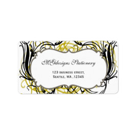 etiquetas de endereço de chic Business preto e bra