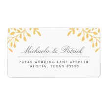 Etiquetas de Endereço de Cinza Amarelo de Mostarda