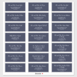 Etiquetas de Endereço de Convidado Azul do Marinho