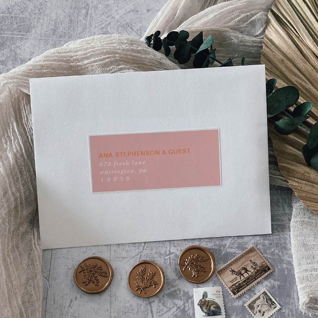 Etiquetas de endereço de convidado cor-de-rosa e l (Criador carregado)