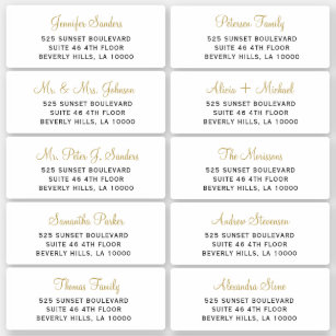 Etiquetas de endereço de convidado de casamento