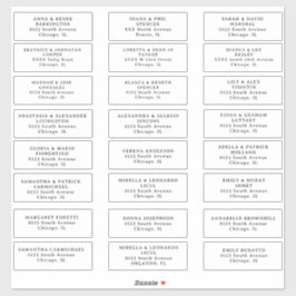 Etiquetas de endereço de convidado de casamento Co