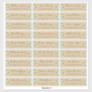 Etiquetas de Endereço de Convidado de Casamento P