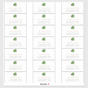 Etiquetas de endereço de convidado de folha tropi