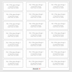 Etiquetas de Endereço de Convidado de Script Elega